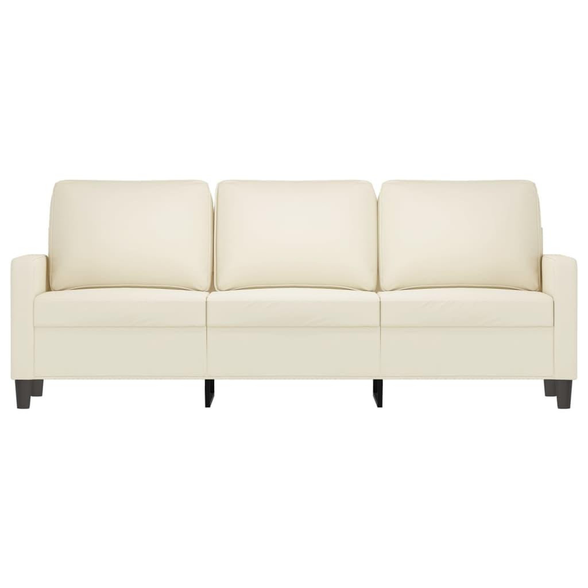 Voir la diapositive 3 : VIDAXL Canape a 3 places Creme 180 cm Velours