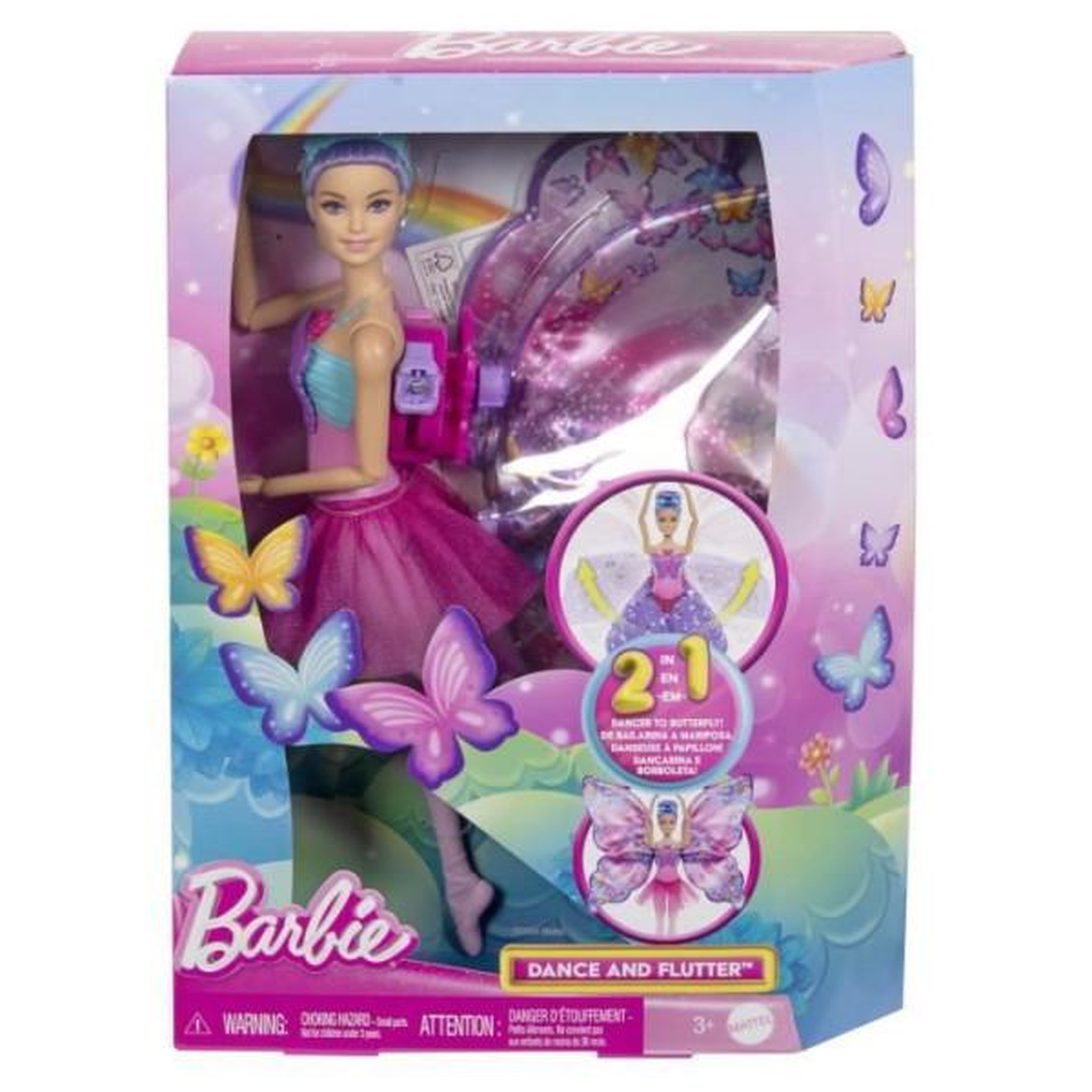 Voir la diapositive 5 : BARBIE Barbie-De Danseuse a Papillon-Poupée transformation 2 en 1 HXJ10
