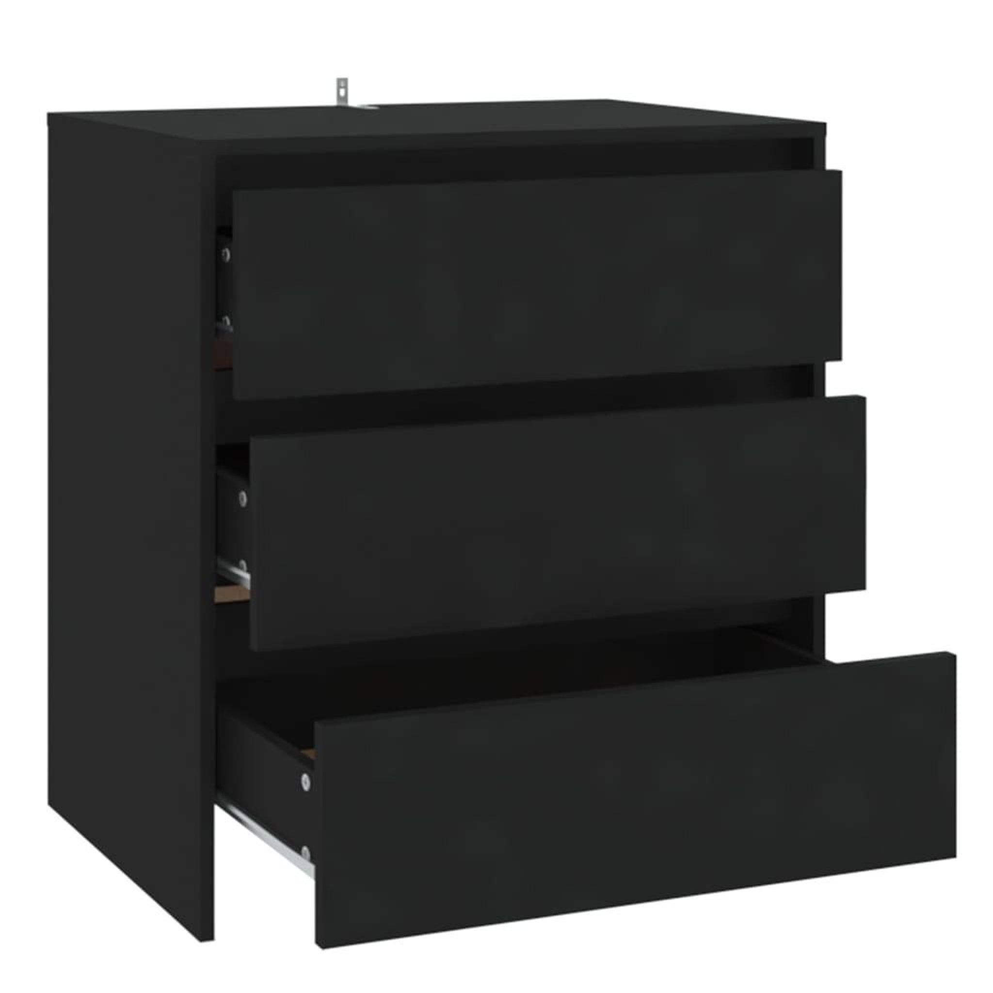 Voir la diapositive 5 : VIDAXL Buffet Noir 70x41x75 cm Bois d'ingenierie