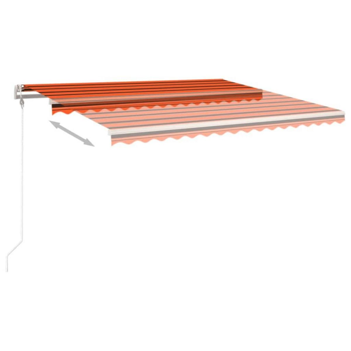 VIDAXL Auvent manuel retractable avec poteaux 4,5x3 m Orange et marron