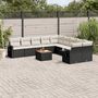 Voir la diapositive 1 : VIDAXL Salon de jardin 11 pcs avec coussins noir resine tressee