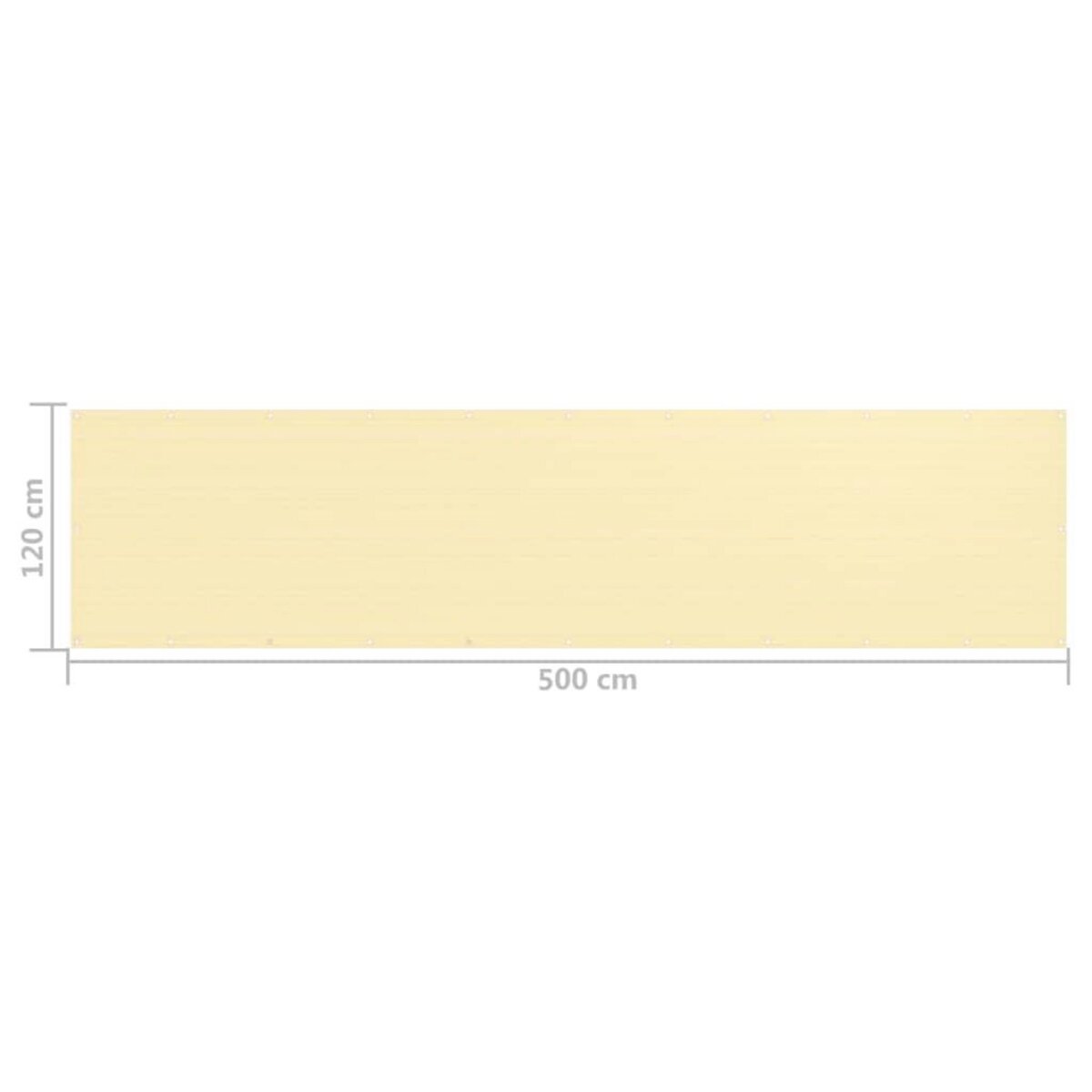 VIDAXL Ecran de balcon Beige 120x500 cm PEHD