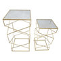 Voir la diapositive 2 : Paris Prix Lot de 2 Tables d'Appoint Design  Glassy  100cm Or