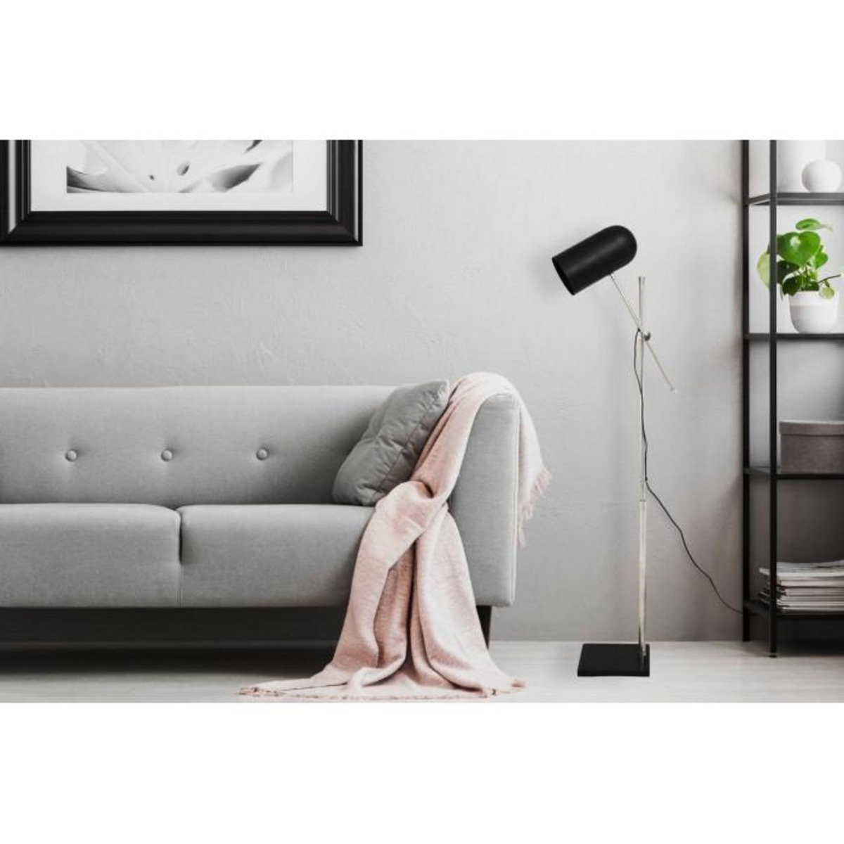 Paris Prix Lampadaire Industriel  Celeste  142cm Noir & Argent