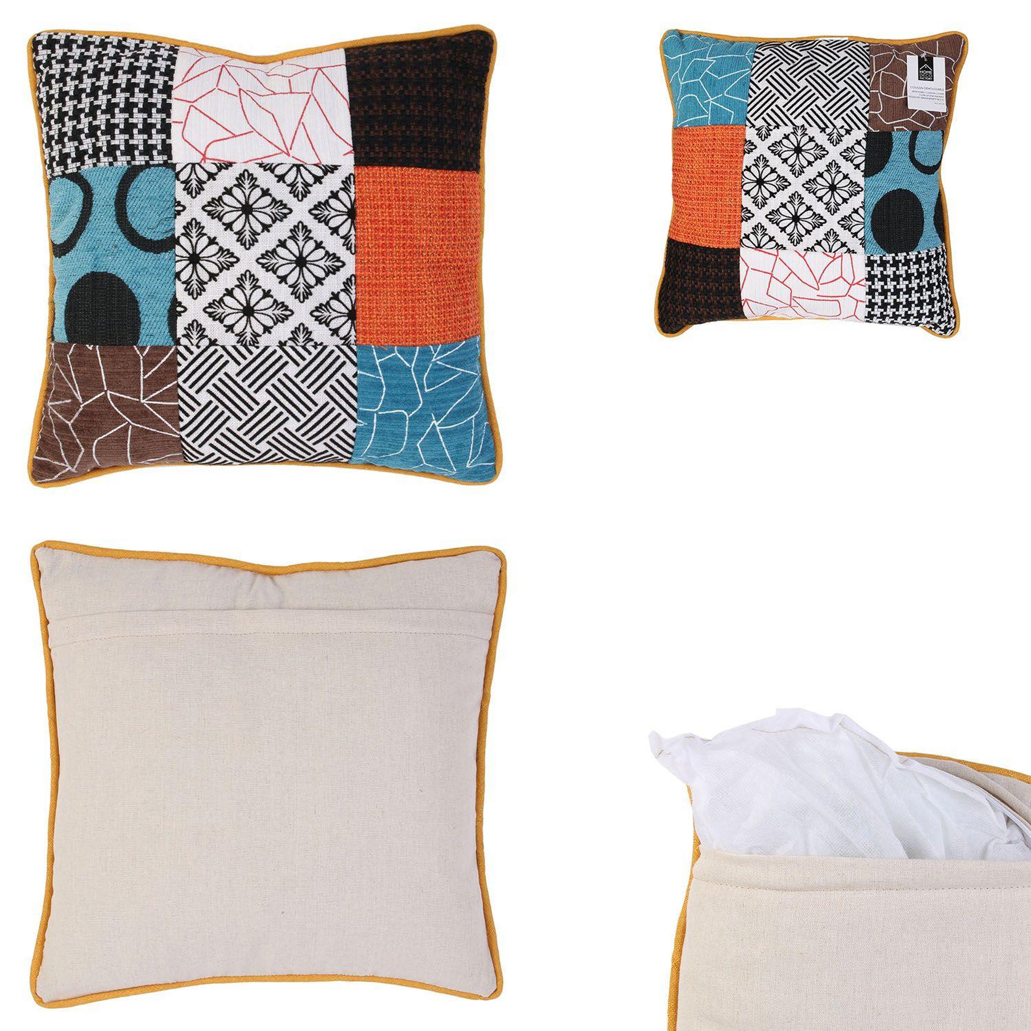 Voir la diapositive 4 : The Home Deco Factory Coussin carré déhoussable - 40x40cm - multicouleur