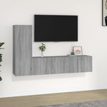 VIDAXL Ensemble de meubles TV 3 pcs Sonoma gris Bois d'ingenierie