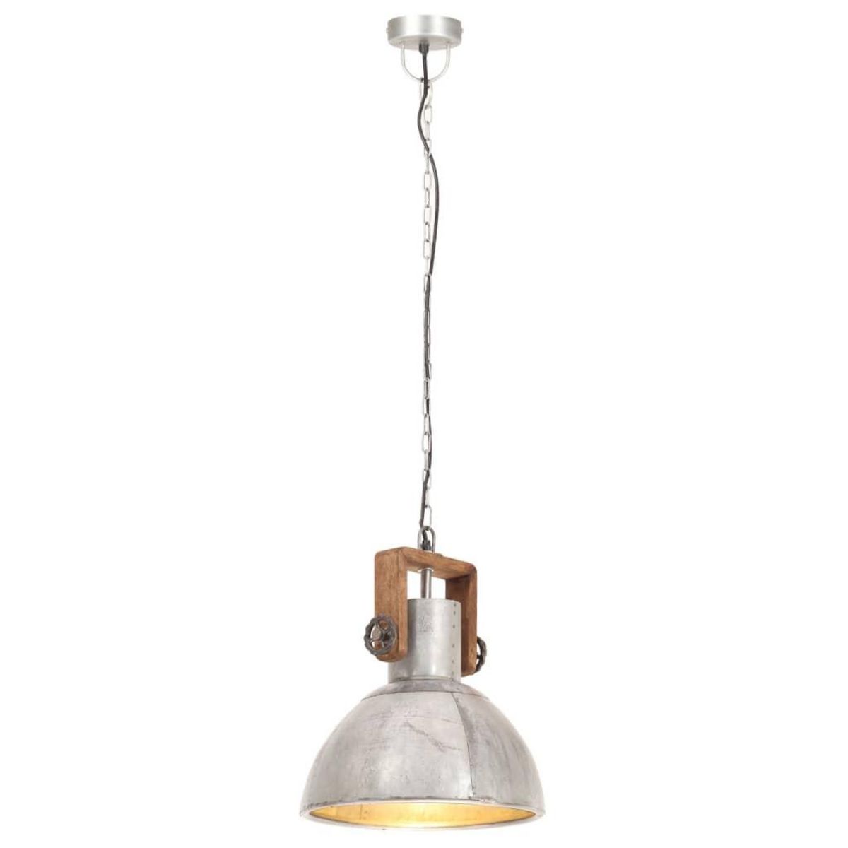 VIDAXL Lampe suspendue industrielle 25 W Argente Rond 30 cm E27