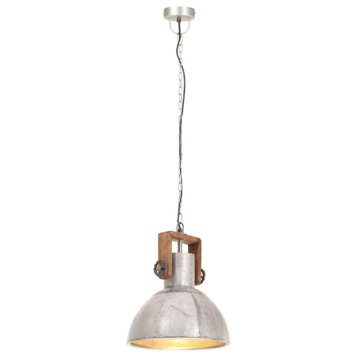 VIDAXL Lampe suspendue industrielle 25 W Argente Rond 30 cm E27