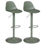 TOILINUX Lot de 2 Chaises de bar Aiko en polypropylène ajustable. Coloris disponibles : Gris, Blanc, Noir