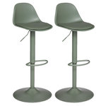 TOILINUX Lot de 2 Chaises de bar Aiko en polypropylène ajustable. Coloris disponibles : Gris, Blanc, Noir