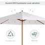 Voir la diapositive 5 : OUTSUNNY Parasol droit octogonal dia. 2,7 x 2,5 m - manivelle - bois toile haute densité 180g/m² crème