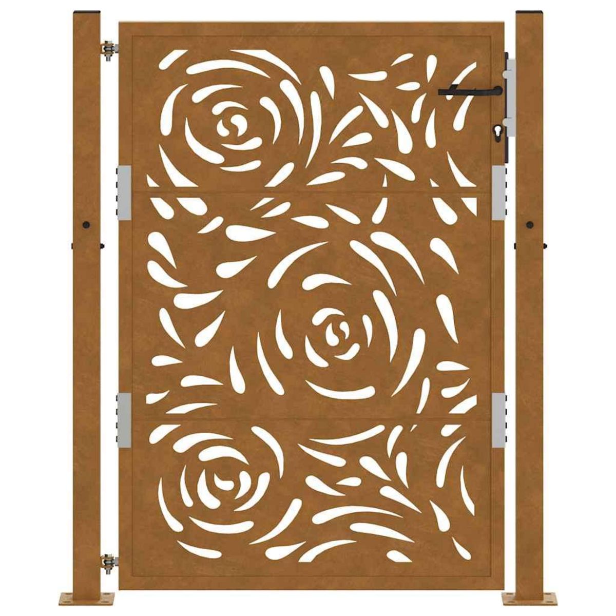 VIDAXL Porte de jardin acier resistant aux intemperies design flamme