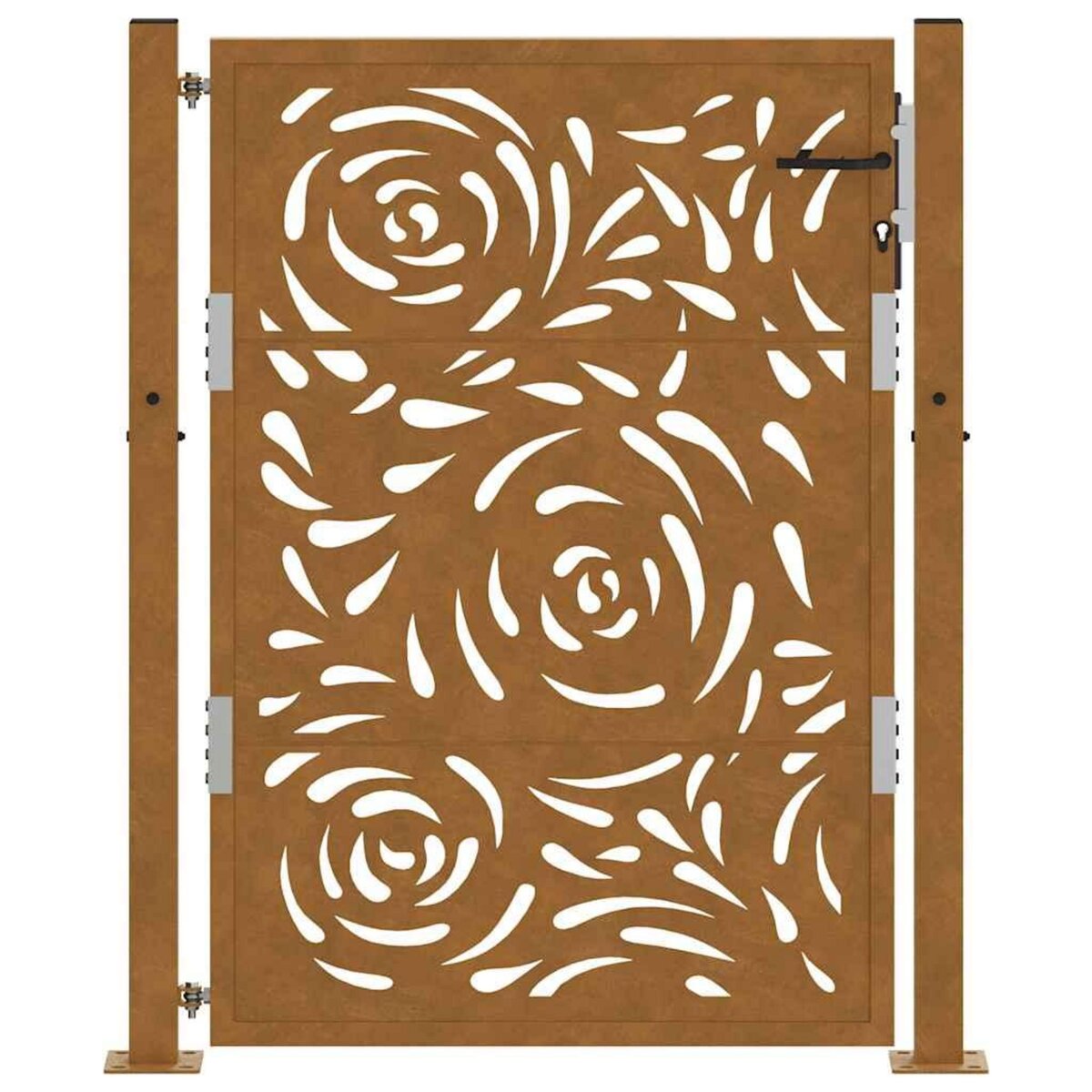 VIDAXL Porte de jardin acier resistant aux intemperies design flamme