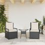 Voir la diapositive 3 : VIDAXL Chaises inclinables de jardin lot de 2 noir resine tressee
