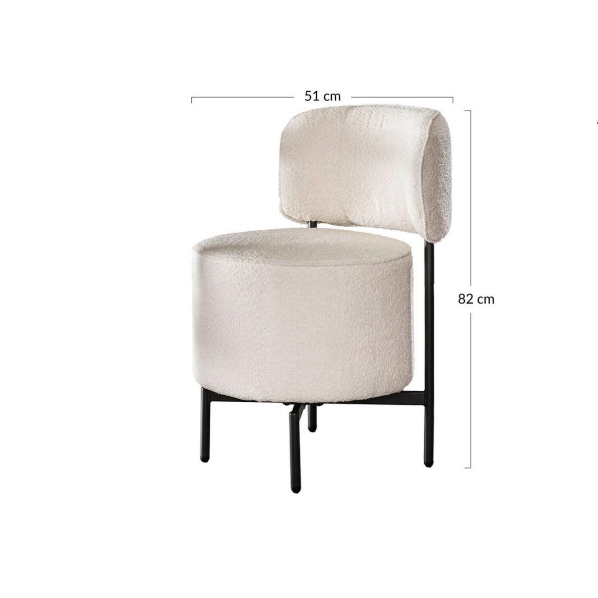 LISA DESIGN Tissia - lot de 2 chaises pivotantes - en tissu bouclette