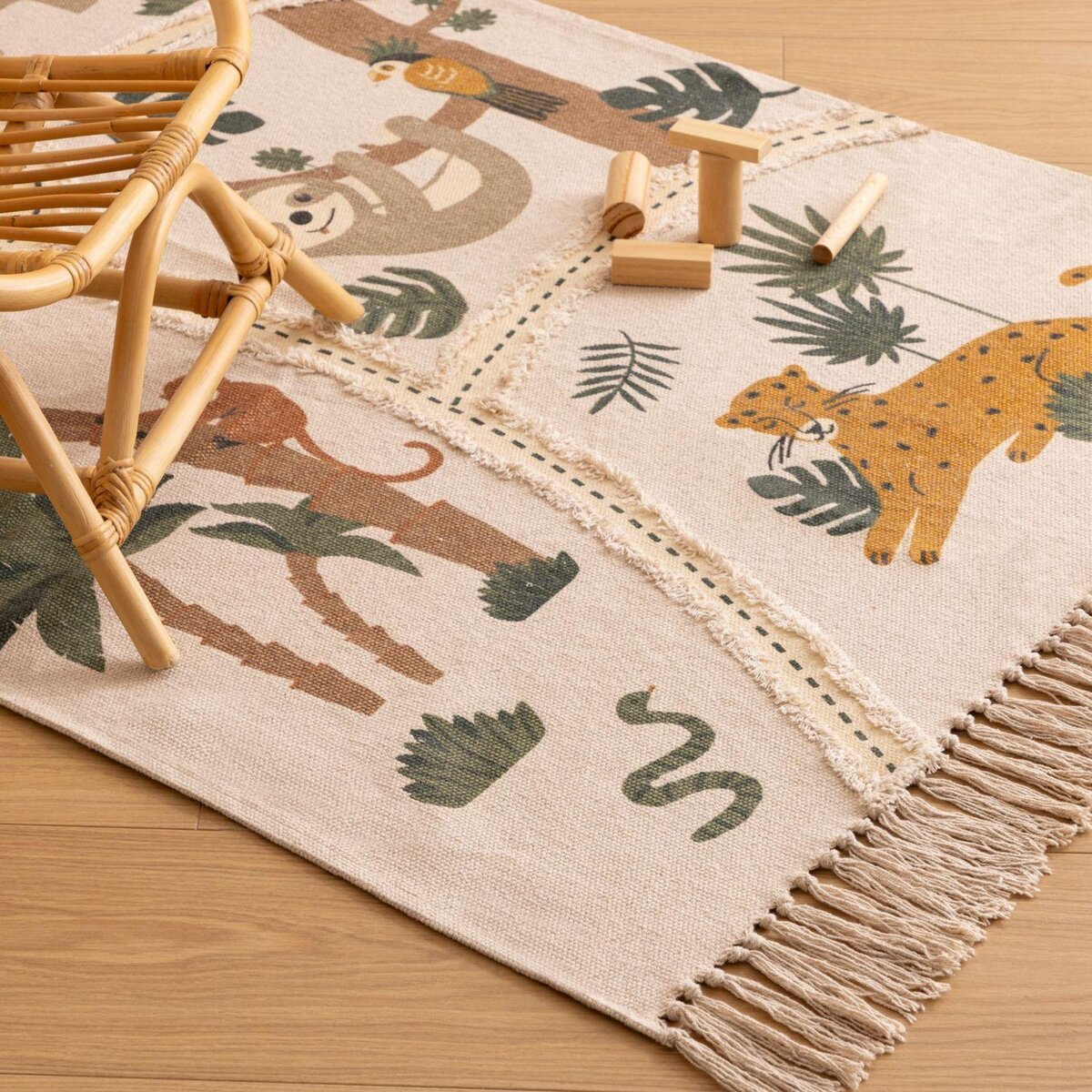 ATMOSPHERA Tapis enfant en coton Jungle - 100 x 150 cm