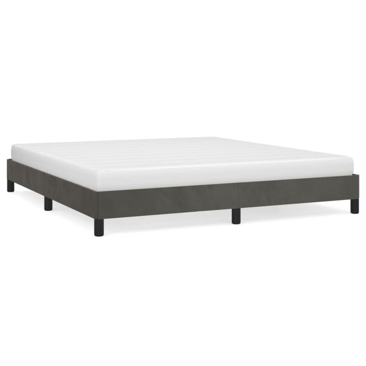 VIDAXL Cadre de lit sans matelas gris fonce 160x200 cm velours