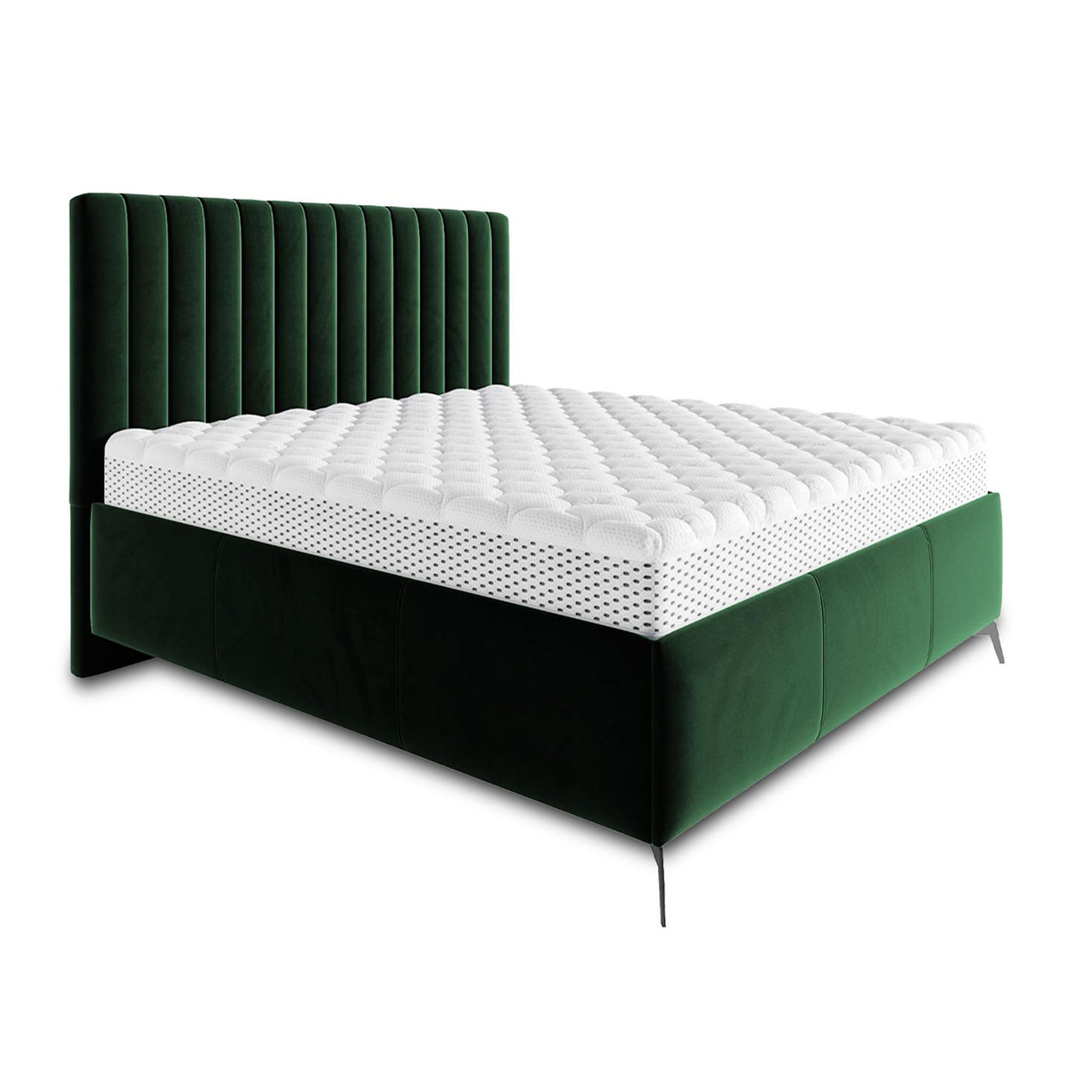 BEST MOBILIER Mendoza - lit coffre - 180x200 - sommier inclus - en velours