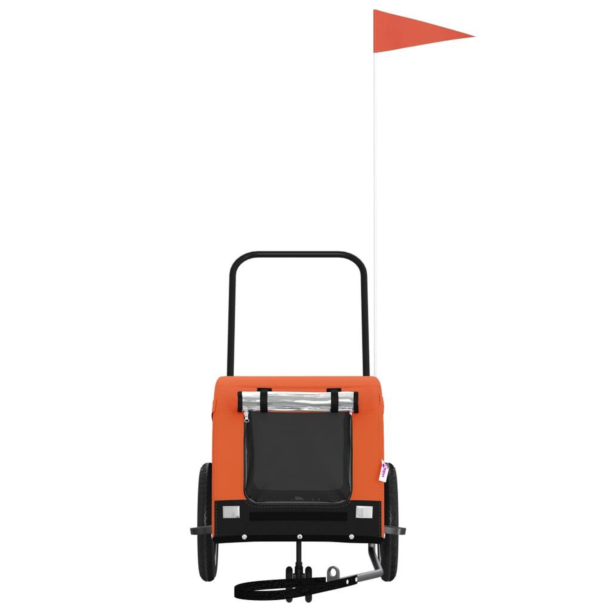 Voir la diapositive 3 : VIDAXL Remorque de velo pour animaux de compagnie orange et noir