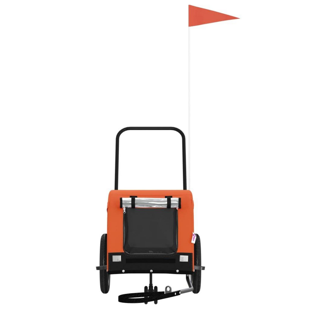 VIDAXL Remorque de velo pour animaux de compagnie orange et noir