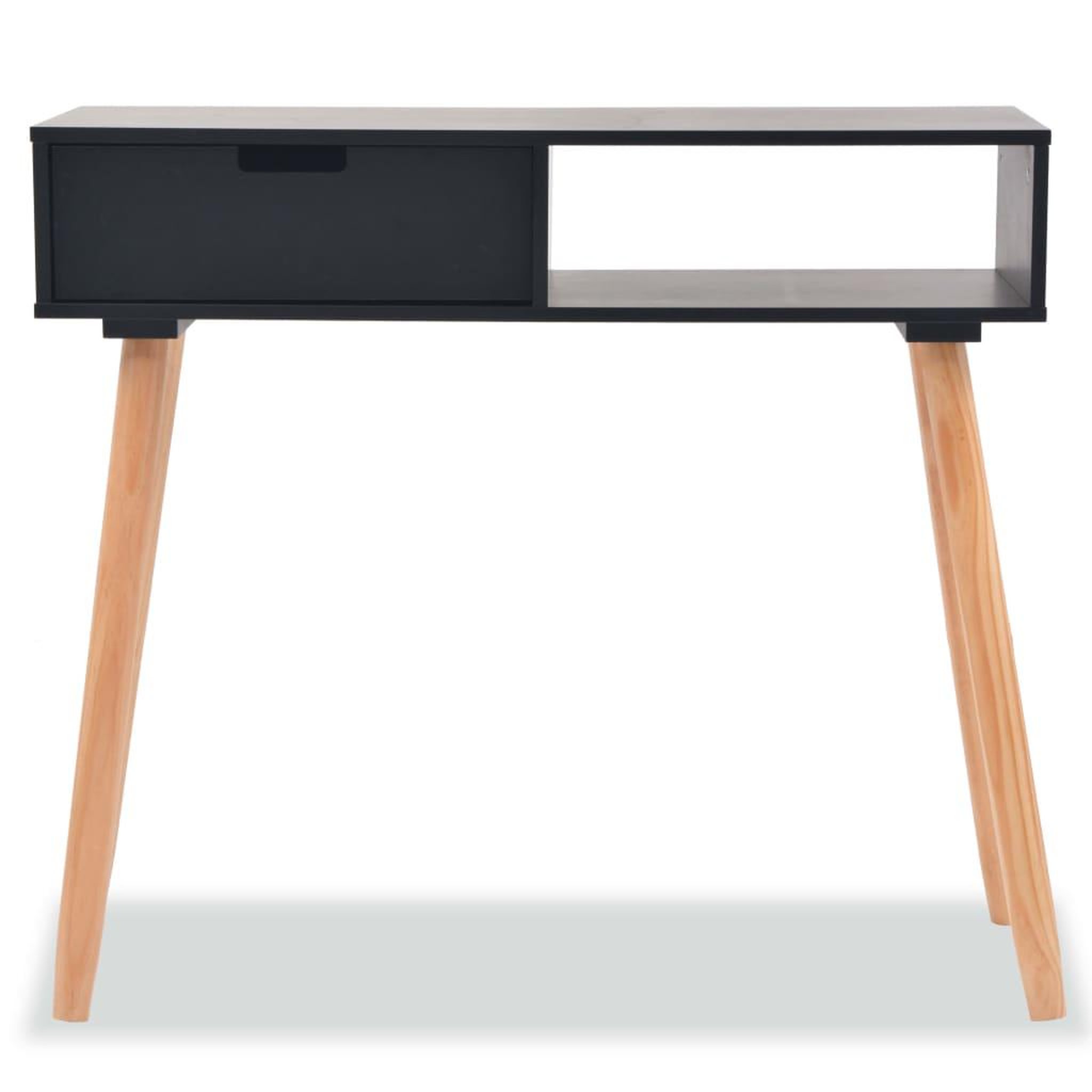 Voir la diapositive 3 : VIDAXL Table console Bois de pin massif 80 x 30 x 72 cm Noir