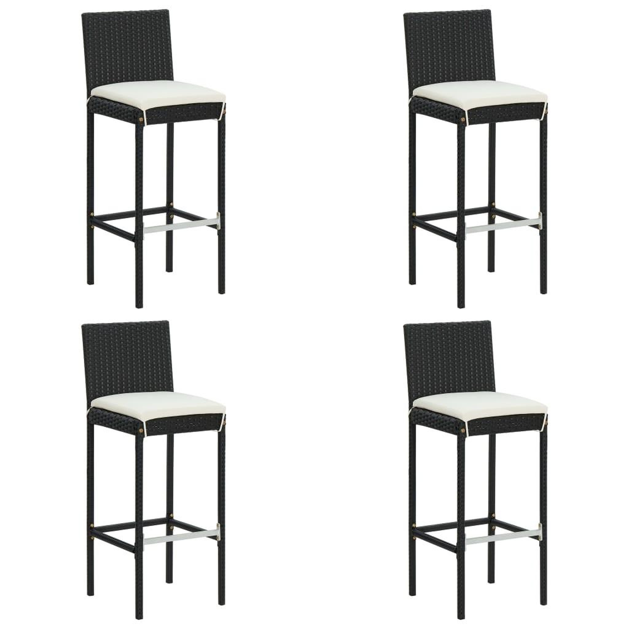 Voir la diapositive 3 : VIDAXL Ensemble de bar d'exterieur 5 pcs coussins Resine tressee Noir