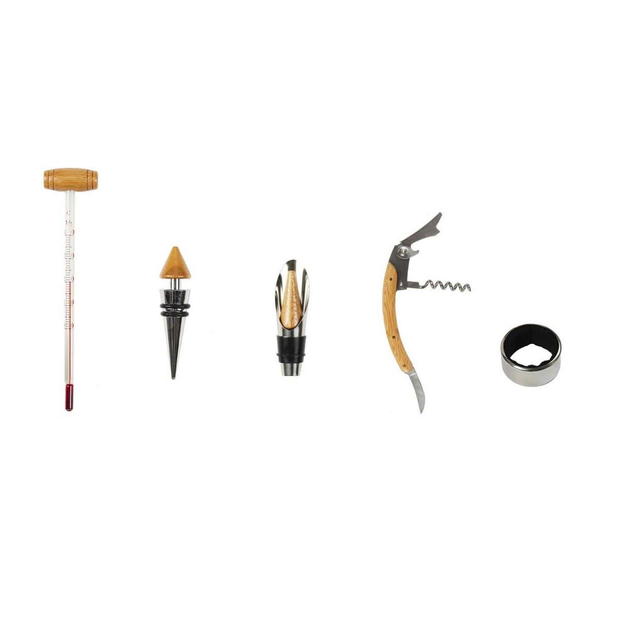 Voir la diapositive 3 : The concept Factory Coffret pour le vin  5 accessoires  24cm naturel