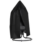 OUTSUNNY Housse fauteuil suspendu zippée cordon de serrage - dia. 115 x 190H cm - Oxford 210D noir