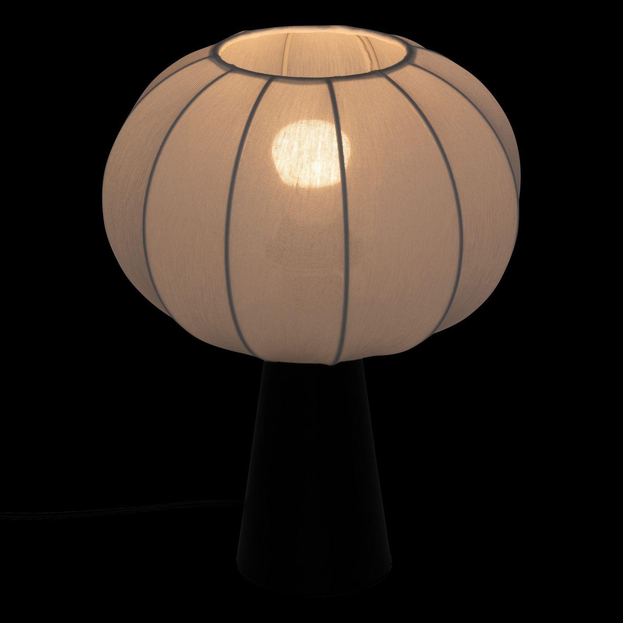 Voir la diapositive 6 : ATMOSPHERA Lampe à poser en métal et coton tobie - h. 33 cm - blanc et noir