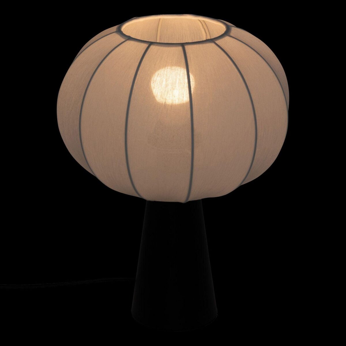 ATMOSPHERA Lampe à poser en métal et coton TOBIE - H. 33 cm - Blanc et noir
