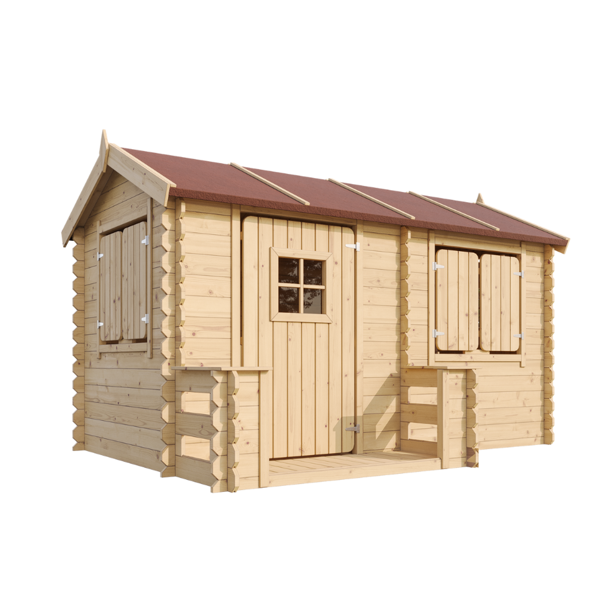 TIMBELA Maison en bois pour enfants - maison de jeux pour l'extérieur 146x241x151cm/2.63m2 m503