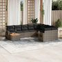 Voir la diapositive 1 : VIDAXL Salon de jardin avec coussins 10 pcs gris resine tressee