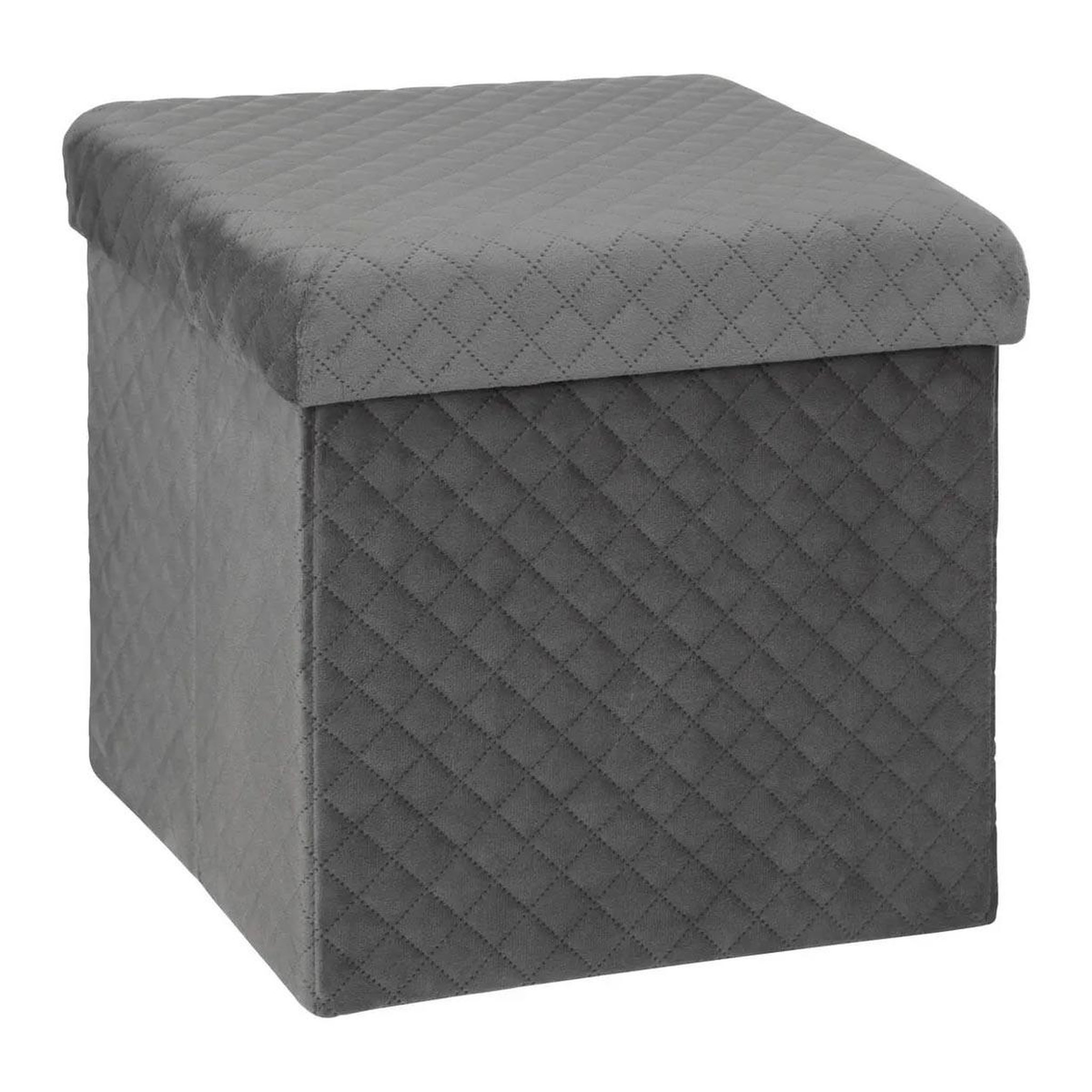 FIVE Pouf carré en velours  mix n'modul  31cm gris foncé