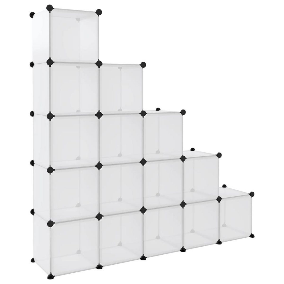 VIDAXL Cubes de rangement 15 pcs Transparent PP