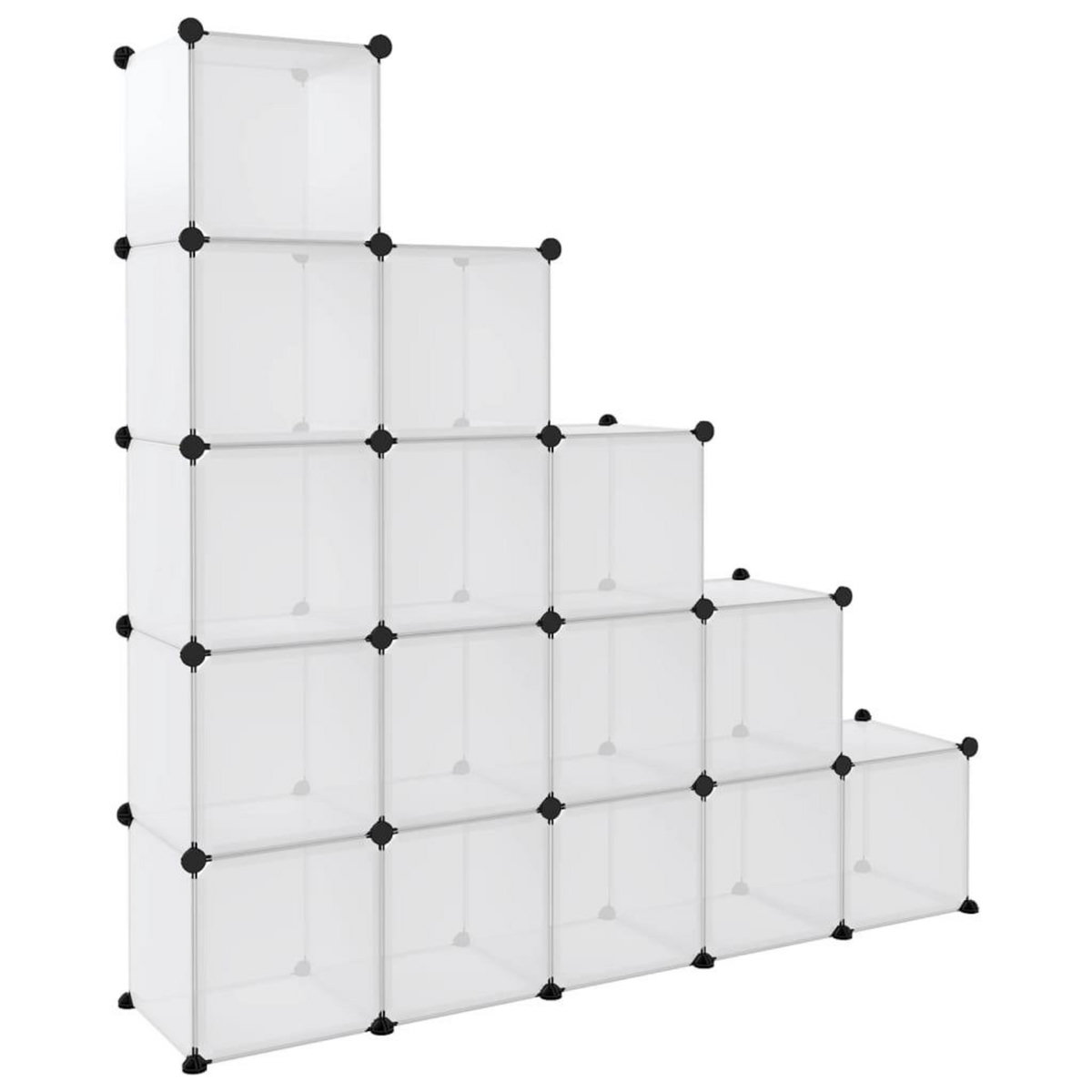 VIDAXL Cubes de rangement 15 pcs Transparent PP