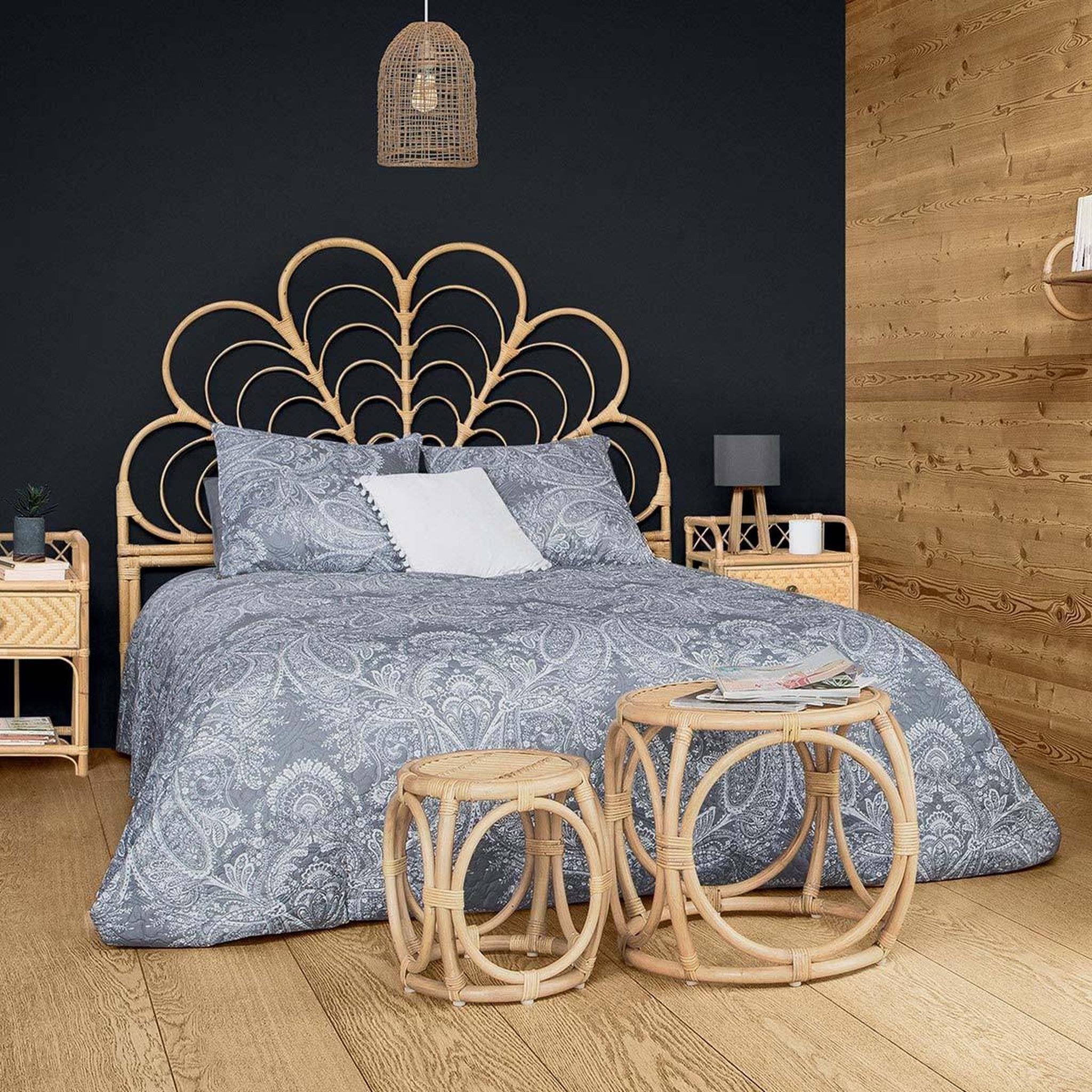 Voir la diapositive 4 : ATMOSPHERA Dessus de lit & 2 taies  marie  240x260cm gris clair