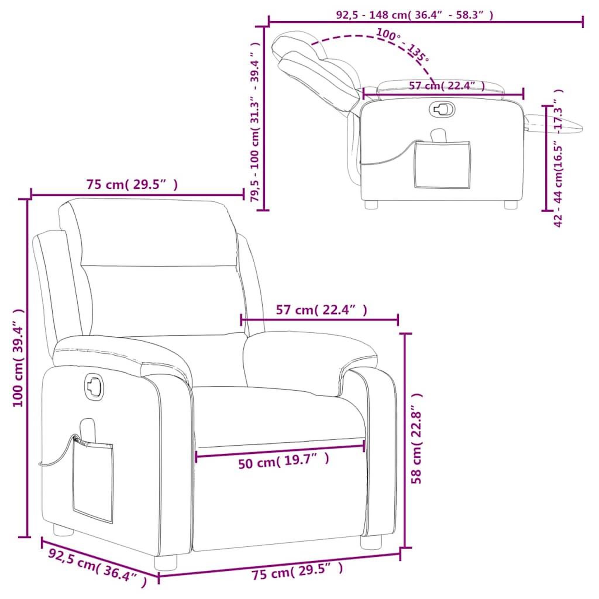 Voir la diapositive 6 : VIDAXL Fauteuil de massage inclinable Vert fonce Tissu