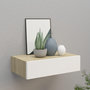 Voir la diapositive 1 : VIDAXL Etagere a tiroir murale chene et blanc 40x23,5x10 cm MDF