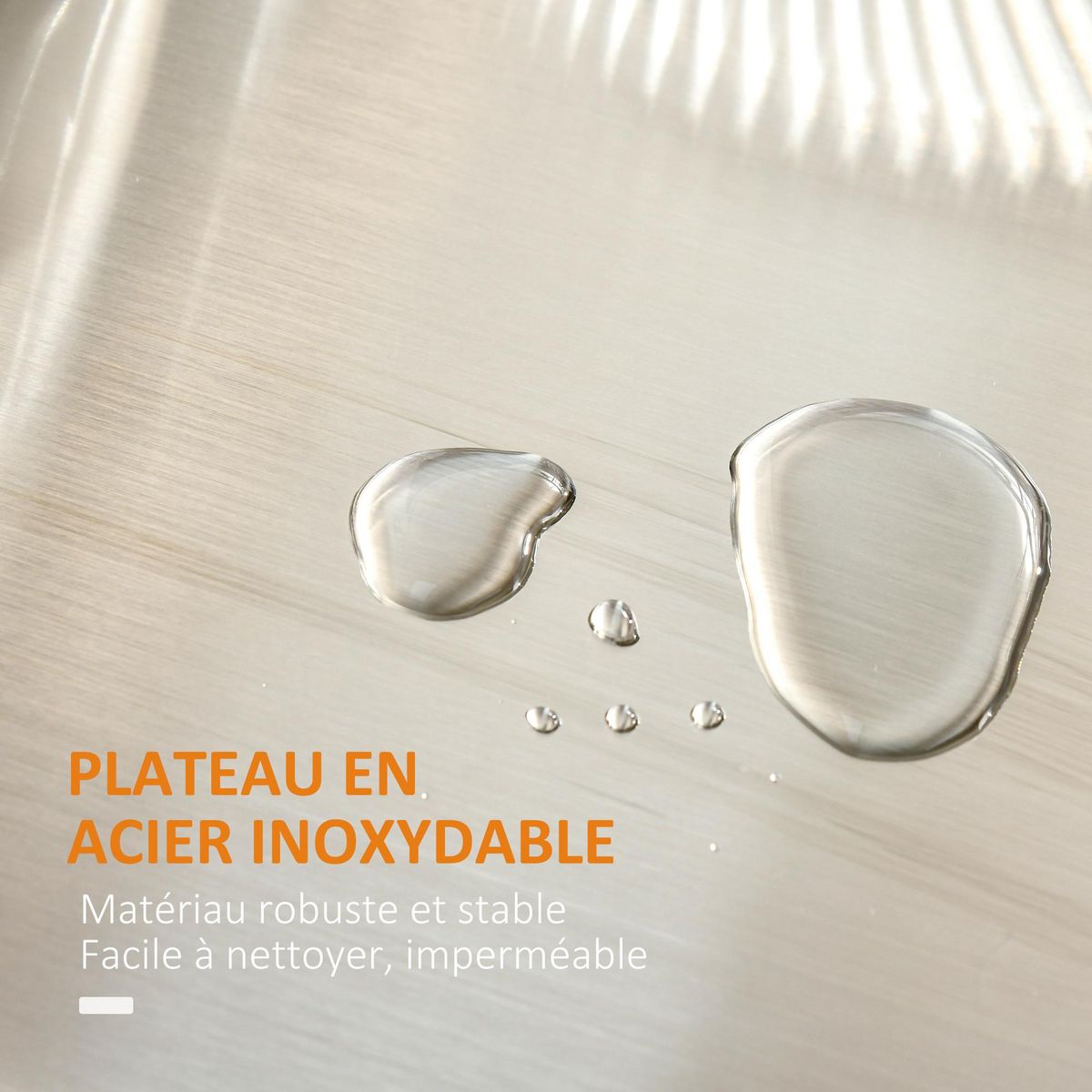 HOMCOM Chariot de service desserte de cuisine à roulettes îlot de cuisine - placard 2 portes, étagères, range couverts et condiments latéral - plateau acier inox. bois