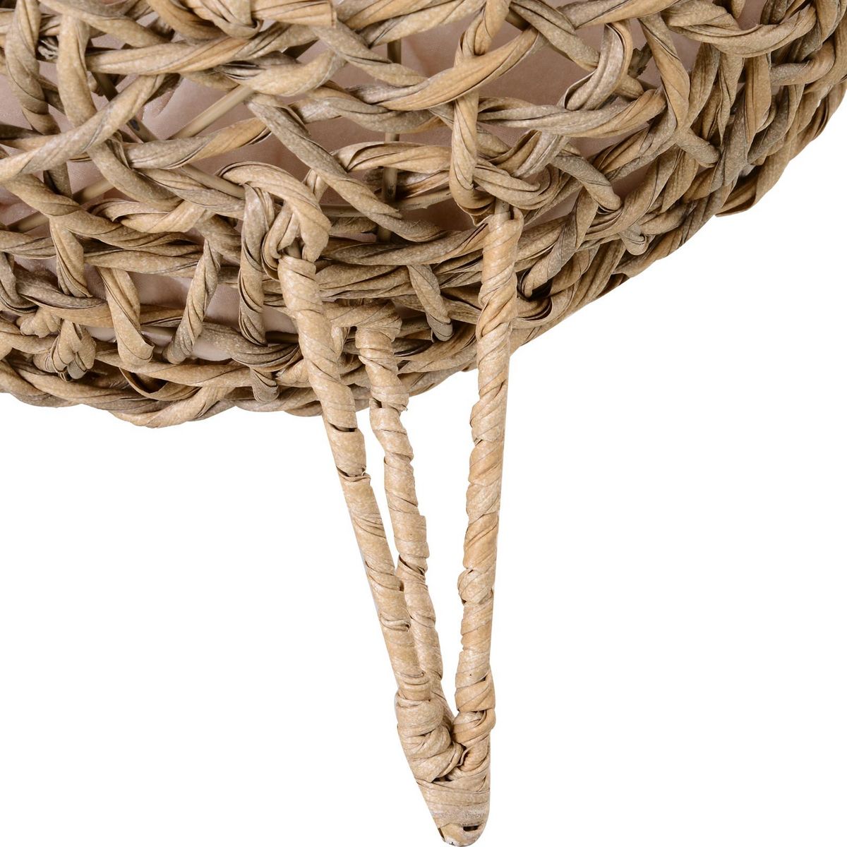 PAWHUT PawHut Panier chat lit chat cosy grand confort dim. Ø 52 x 58H cm coussin moelleux inclus résine tressée imitation rotin beige