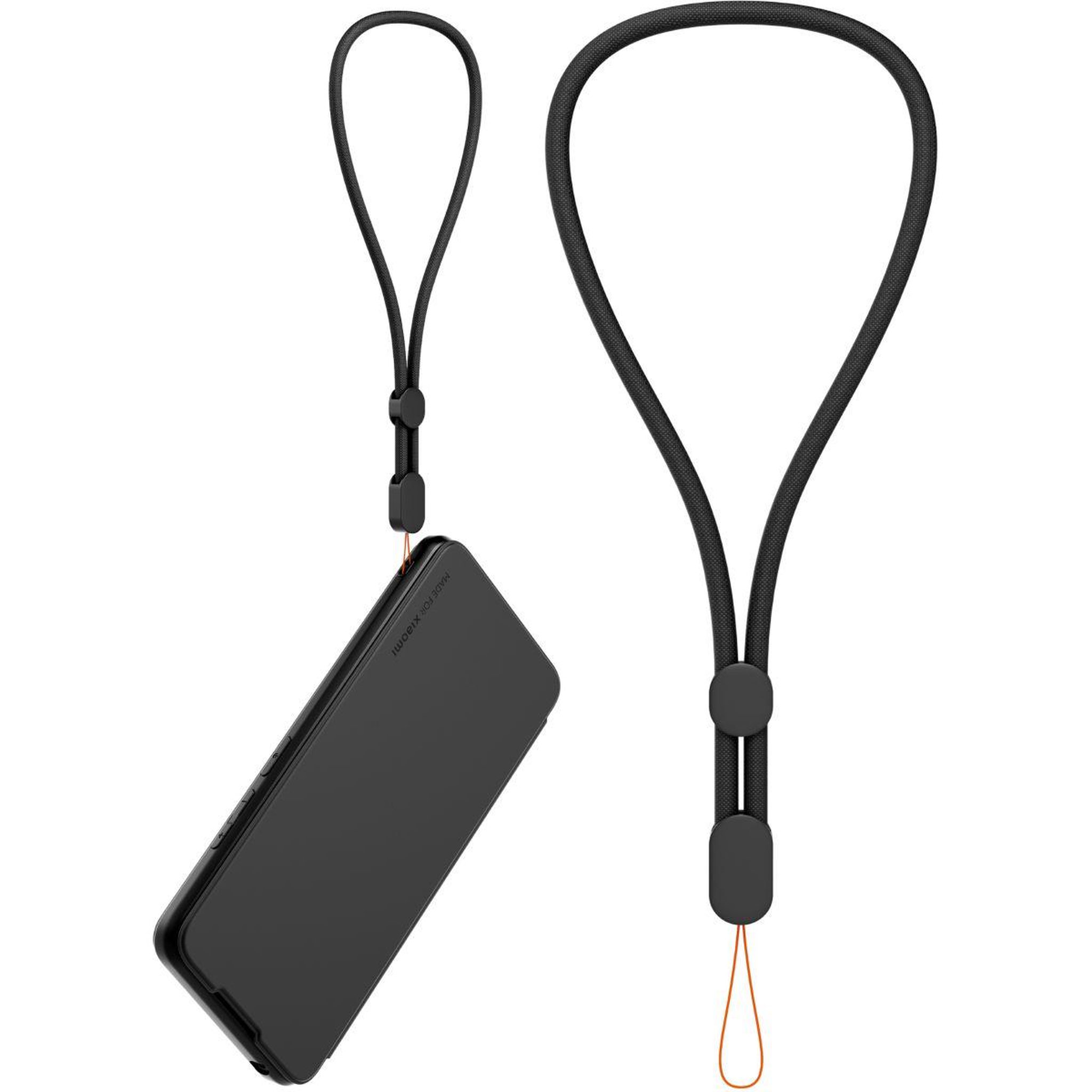 MADE FOR XIAOMI Etui avec cordon redmi 13 4g folio noir + dragonne