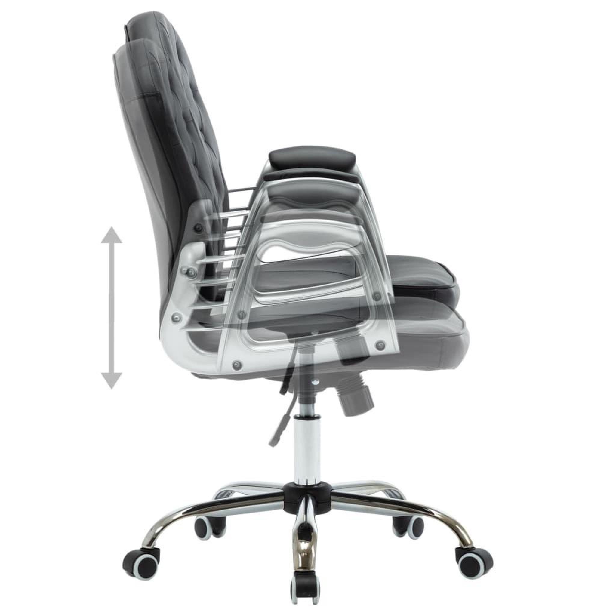 Voir la diapositive 5 : VIDAXL Chaise de bureau pivotante Noir Similicuir