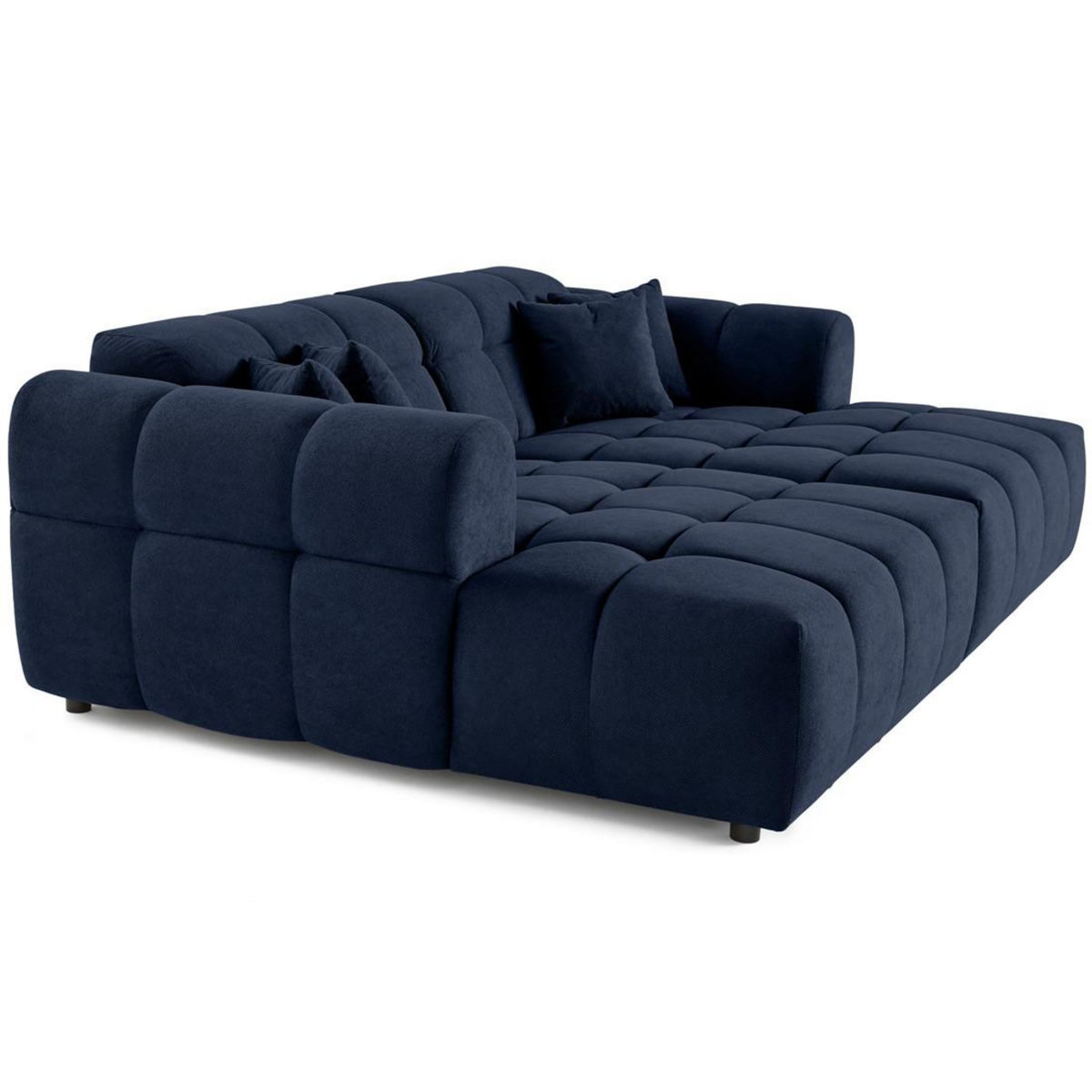 LISA DESIGN Ray - canapé droit 4 places avec double méridienne - assise profonde - en tissu texturé