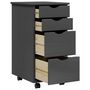 Voir la diapositive 4 : VIDAXL Armoire roulante avec tiroirs MOSS gris bois de pin solide