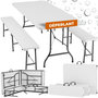Voir la diapositive 1 : tectake Ensemble de table de camping pliable blanc