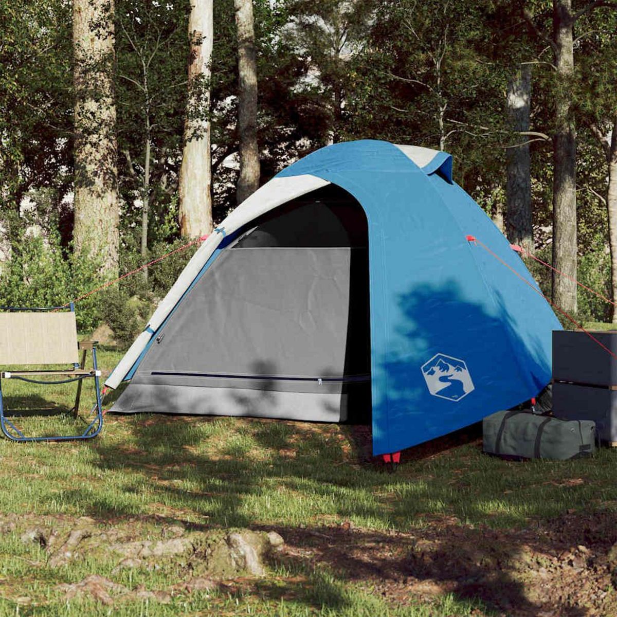 VIDAXL Tente de camping a dome 3 personnes bleu impermeable