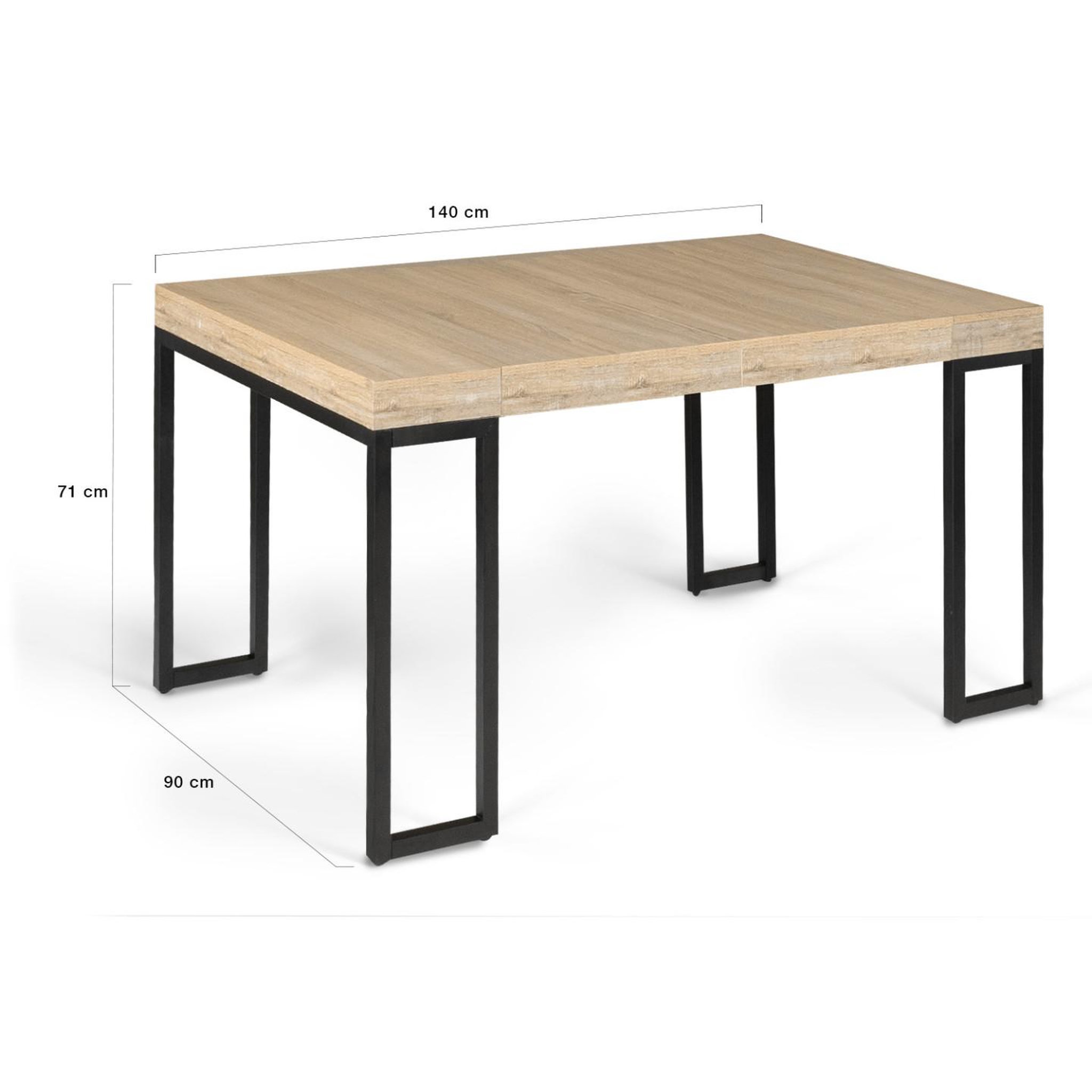 Voir la diapositive 6 : ID MARKET Table console extensible toronto 6 personnes 140 cm design industriel