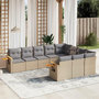 Voir la diapositive 1 : VIDAXL Salon de jardin avec coussins 10 pcs beige resine tressee