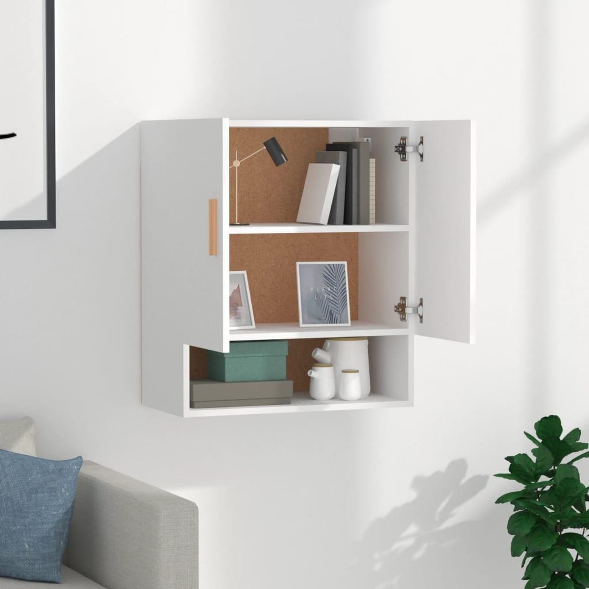 Voir la diapositive 3 : VIDAXL Armoire murale Blanc 60x31x70 cm Bois d'ingenierie