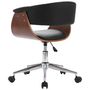 Voir la diapositive 5 : VIDAXL Chaise pivotante de bureau Noir Bois courbe et similicuir
